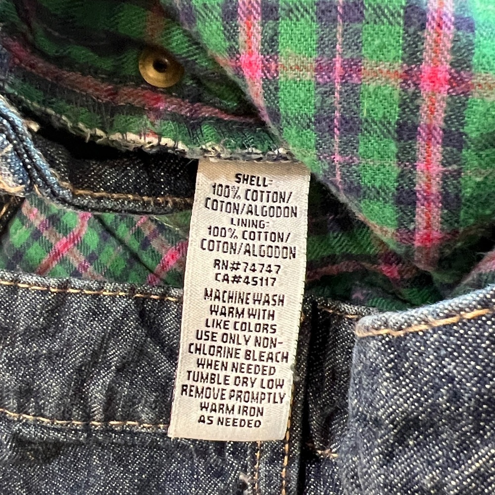Natural Reflections Plaid Lined Dark Wash Jeans Size 6 - Picture 9 of 13